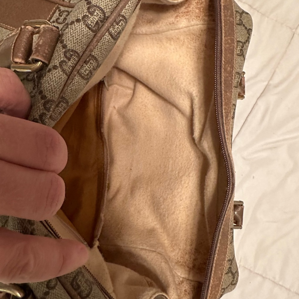 Gucci Plus Boston Bag Brown and Tan Monogram - Picture 7 of 10